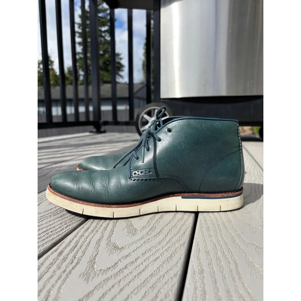 Timberland‎ Men's Chukka Boots Blue Leather Casual Ankle A155J Size 7